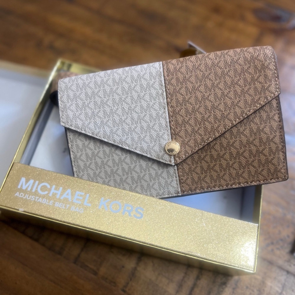 Michael Kors Brown Monogram Belt